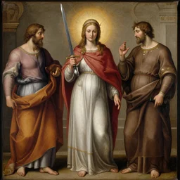priestess holding a sword, by donato giancola and berthold woltze.