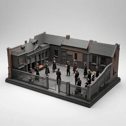 a diorama of a 1 8 9 0 s jack the ripper crime scene, noir, 3 dimensional, intricate details