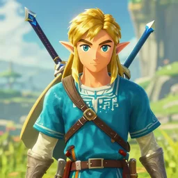 an in game portrait of revali from the legend of zelda breath of the wild, breath of the wild art style.