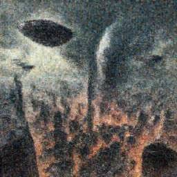 alien ships destroying a city, digital art, detailed, dramatic