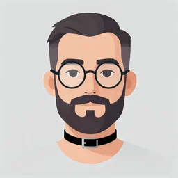 a punk guy with a beard wearing circular glasses, wearing a choker, side portrait, defiant, passionate, spotlight, paint drips, glitching paint splatter, vibrant colors, dramatic, brush strokes, collage, futuristic clothing, digital painting, by marco paludet, by jeremy mann, by hannah hoch