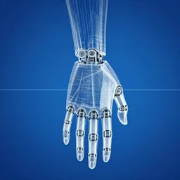 blueprint of cybernetic hand