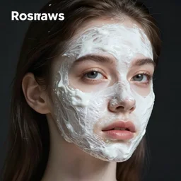 woman with white slime on her face, by rosdraws