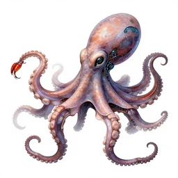 anatomical diagram of beautiful cybernetic octopus
