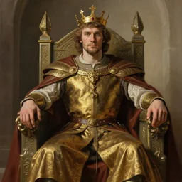 attractive bradley james as king arthur pendragon sat in his throne, natural lighting, path traced, highly detailed, high quality, digital painting, by gaston bussiere, craig mullins, alphonse mucha j. c. leyendecker