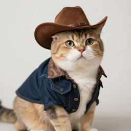 an cat with cowboy jacket