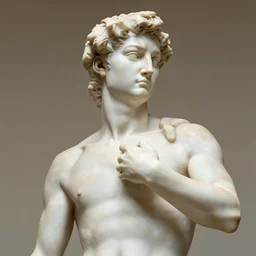 marble sculpture of comedian Sam Hyde by Michelangelo