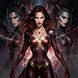 symmetry!! gantz portrait of megan fox as super girl, unholy, intricate, highly detailed, dynamic lighting, digital art, digital painting, artstation, terence nielsen, sharp focus, illustration, art by artgerm and greg rutkowski and moebius, 8 k