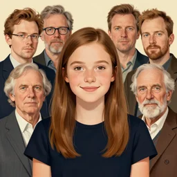 photo of raina telgemeier with simple smile paint detailed digital artstation, portrait hd 4 k, y greg rutkowski and gaston bussiere and craig mullins and j. c. leyendecker, hd