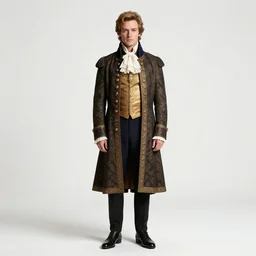 stern prince in regal attire, studio photography, full body, standing, isolated on a pure white background, centered, whole figure in frame, sharp focus, studio lighting