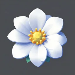highly detailed isometric projection of a flower