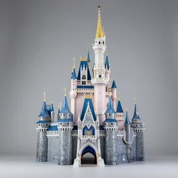 Glass sculpture of Cinderella Castle at Magic Kingdom by Dale Chihuly, product photography, studio lighting