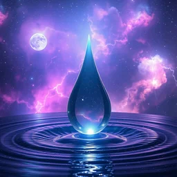 water drop in the cosmos, digital art, fantasy art, volumetric lightning, volumetric shadows, very high detail, unreal engine, cinematic lightning, high quality