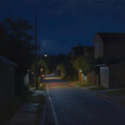 night time, midnight. highly detailed painting, realist 8 k