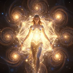 a centered render of a goddess emitting a glorious geometric energy is surrounded by spiral mandel bulb fractals, powerful, cinematic, beautifully lit, by artgerm, by karol bak, 3 d, trending on artstation, octane render, 8 k