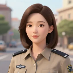 a town guard woman with shoulder length brown hair wearing light brown clothing, a character close up portrait by mandy jurgens, dungeons and dragons character, cgsociety contest winner, medieval fantasy art, artstation hd, detailed painting, official art