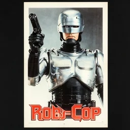 Polish posters for RoboCop film. Screen printed, silkscreen, paper texture. 1968