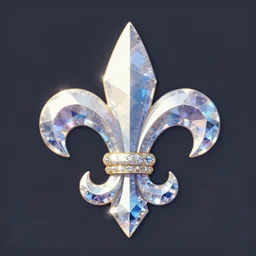 crystal fleur de lis, epic retrowave art, trending on art station