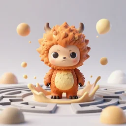 ebay product, beautiful cute, awwh, cute miniature resine action figure, maze, High detail photography, 8K, 3d fractals, cute pictoplasma, one simple ceramic tintoy fury fury fury fur monster Figure sculpture, surrounded by splashes, 3d primitives, in a Studio hollow, by pixar, by jonathan ive, cgsociety, simulation