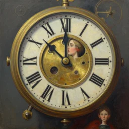painting of a clockwork!!!!!! lady!! by francine van hove trending on artstation