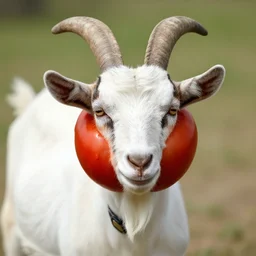 goat with tomato head