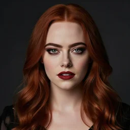 in the style of Jamie McKelvie, Emma Stone vampire, symmetrical face symmetrical eyes