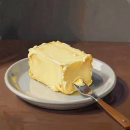 still life butter. art, skillful, gouache