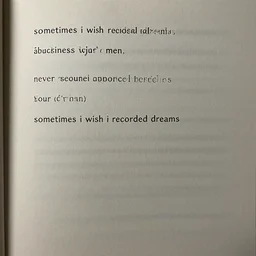 sometimes i wish i recorded dreams, but the words never seemed to capture the feelings associated with them