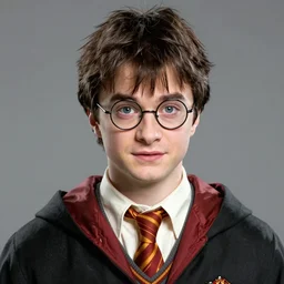 Photo of Harry Potter wearing Warby Parker glasses, soft studio lighting, photo taken by Martin Schoeller for Abercrombie and Fitch, award-winning photo, 24mm f/1.4