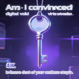 Am I convinced of a digital void? Choose your virtual echo. The infinite key is the sacred dust of your endless utopia. Y2K Aesthetics, 4k detailed