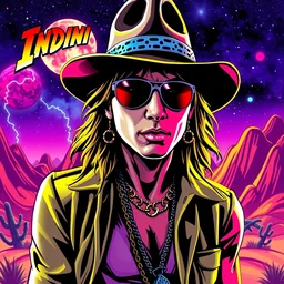 indiana jones in lisa frank style