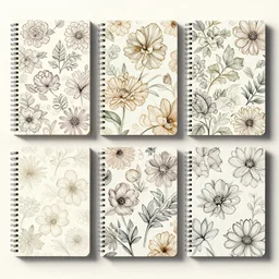 beautiful floral fine art scribble pattern for notebook, design assets, 3 d, photo - realostic, high poly, 3 0 0 dpi, 8 k render, ue marketplace, unreal engine 5, volumetric lighting, realistic shadows,