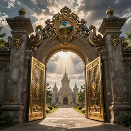 The gate to the eternal kingdom of Creation, fantasy, digital art, HD, detailed.
