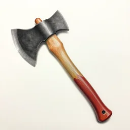 Colored pencil art on paper, Battle Axe, highly detailed, artstation, MasterPiece, Award-Winning, Caran d'Ache Luminance