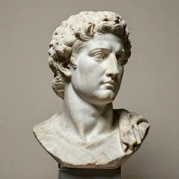 julius cesar's bust but stone is skin