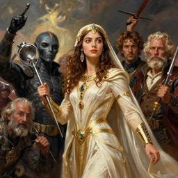 epic portrait of a genetic mix of gal godot and a young lynn collins as dejah thoris princess of mars from john carter just after winning the battle, dnd, fantasy, lorenzo mastroianni, stanley artgerm, wojtek fus, frank frazetta