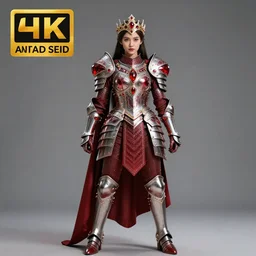 full body photo of a beautiful cute strong warrior queen wearing ruby encrusted armour, highly detailed, 8 k, hdr, smooth, sharp focus, high resolution, award - winning photo