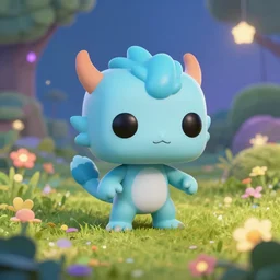 Aquarius as a cute animal playing in a magical field, funko pop, digital art, artstation, cinematic photo, ratio 16:9