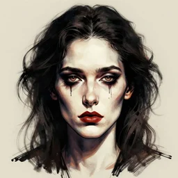 a portrait of madness and genius, digital illustration
