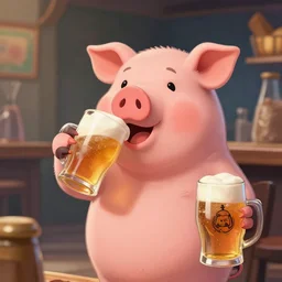 🐷🍺,digital Art, Greg rutkowski, Trending artstation,cinematic