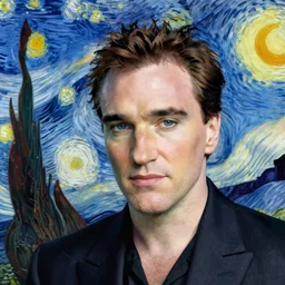 an artistic portrait of quentin tarantino, in style of van gogh