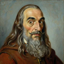A portrait of Mr. bean depicted as  Gandalf, renaissance oil painting by Salvador Dali