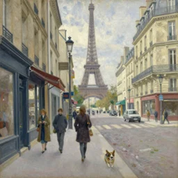 a beautiful painting of a street in paris by antoine blanchard,