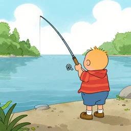 calvin and hobbes going fishing