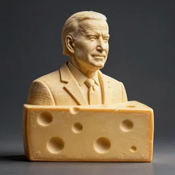 Joe biden cheese sculpture