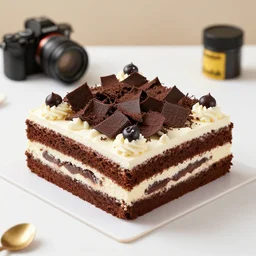 black forest cake from a high class bakery, depth of field, food photography, isometric, tasty, wide shot, studio, bokeh, gmaster, cooking, food, kodak, sony, canon