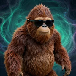 ( sasquatch, bigfoot wearing sunglasses ) ( ( ( hyper detailed masterpiece, psychedelic fractal pattern, jean giraud, georgy kurasov, digital art painting, dream wave aesthetic ) ) )
