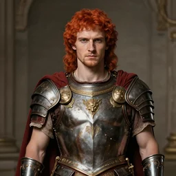 portrait of an ancient roman character with red hair in incredible rich ornate armor, by ilya kuvshinov, by thomas lawrence, by bayard wu, trending on artstation, masterpiece