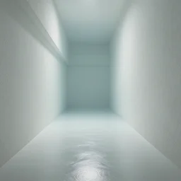 liminal space, unknown location, submerged in water, clean, stucco walls, shiny floors