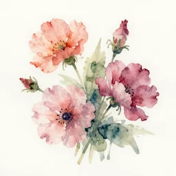 loose watercolor flowers by eudes correia